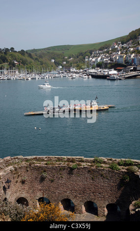 Das malerische Fort Bayard Cove, Dartmouth des ursprünglichen Wharf Gegend zeigt die untere Überfahrt. Stockfoto