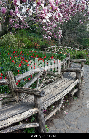 Shakespeare-Gärten in Central New York City im Frühjahr Stockfoto