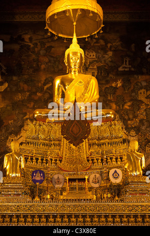 Tempel Wat Pho, Bangkok - erhabenen Buddha 6 sitzen Stockfoto