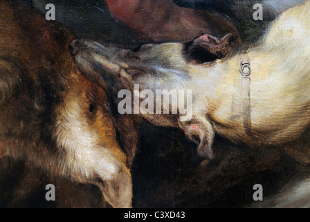 Detail: Wolf und Fuchsjagd, ca. 1615 – 21, von Rubens und Werkstatt Stockfoto