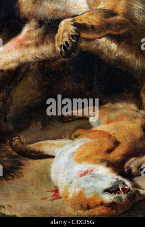 Detail: Wolf und Fuchsjagd, ca. 1615 – 21, von Rubens und Werkstatt Stockfoto