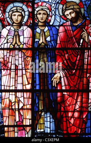 Glasfenster von der Himmelfahrt Jesu im St Philip es Cathedral, Birmingham Stockfoto