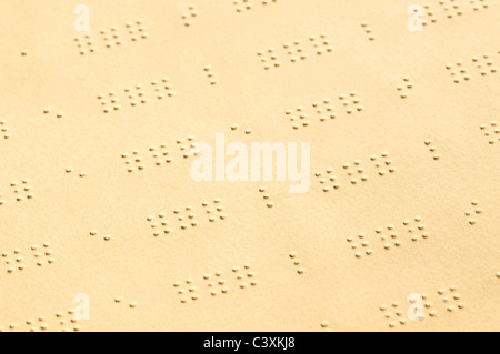 Braille-Alphabet in einem Lehrbuch Stockfoto