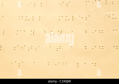 Braille-Alphabet in einem Lehrbuch Stockfoto