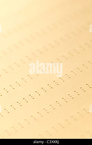 Braille-Alphabet in einem Lehrbuch Stockfoto