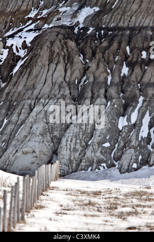 Saskatchewan Badlands Big Muddy Tal im Winter Stockfoto