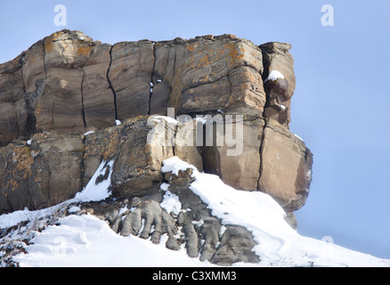 Saskatchewan Badlands Big Muddy Tal im Winter Stockfoto