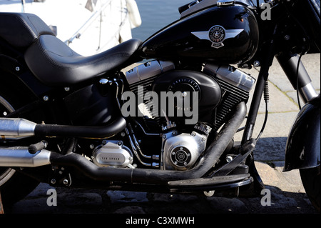 Schwarz und Chrom Harley - Davidson Motorrad Stockfoto