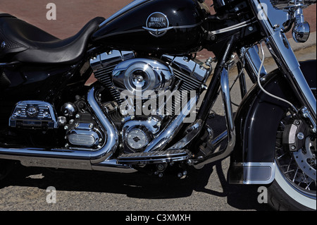 Schwarz und Chrom Harley - Davidson Motorrad Stockfoto