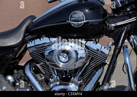Schwarz und Chrom Harley - Davidson Motorrad Stockfoto