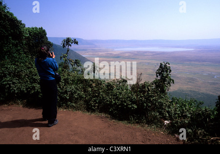Erhöhten Blick auf den Krater Ngorongoro, Tansania Stockfoto