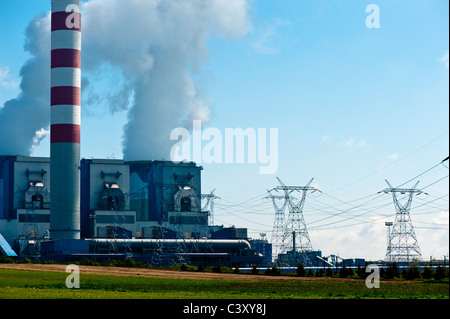 Betriebenen Kohlekraftwerk, Oppeln, Schlesien, Polen Stockfoto