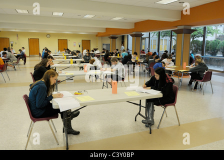 Schülerinnen und Schüler nehmen eines standardisierten Tests Stockfoto