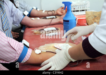 Blutspender in Medizin Labor Spende Stockfoto