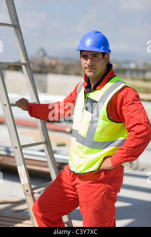 Porträt von einem Bauarbeiter Stockfoto