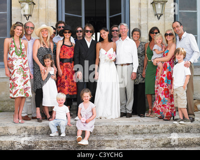 Hochzeit Familienfoto Stockfoto