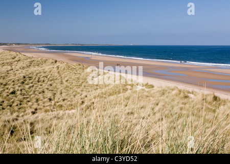 Druridge Bay auf der Northumberland Küste ist eine Country Park und auch durch Pläne für Tagebau bedroht Stockfoto