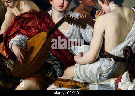 Detail: Der Musiker, ca. 1595, von Caravaggio, Stockfoto