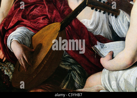 Detail: Der Musiker, ca. 1595, von Caravaggio, Stockfoto