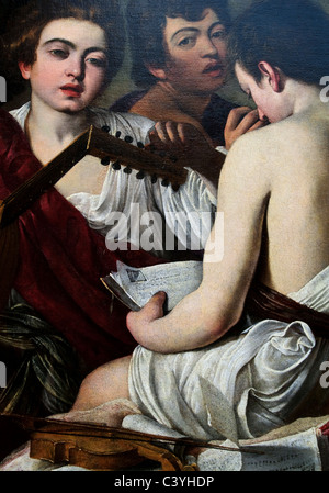 Detail: Der Musiker, ca. 1595, von Caravaggio, Stockfoto