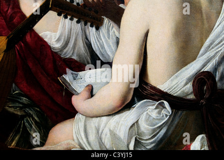 Detail: Der Musiker, ca. 1595, von Caravaggio, Stockfoto