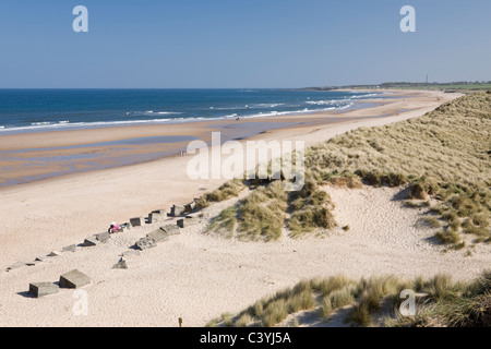 Druridge Bay auf der Northumberland Küste ist eine Country Park und auch durch Pläne für Tagebau bedroht Stockfoto