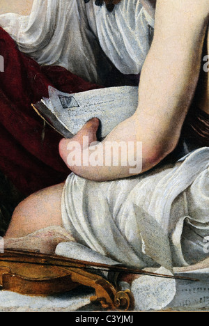 Detail: Der Musiker, ca. 1595, von Caravaggio, Stockfoto