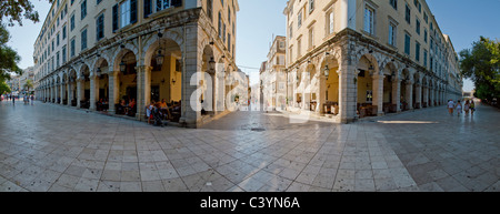 Liston, Kerkyra, Korfu, Europa, Griechenland, Stadt, Dorf, Sommer, Menschen, Stockfoto