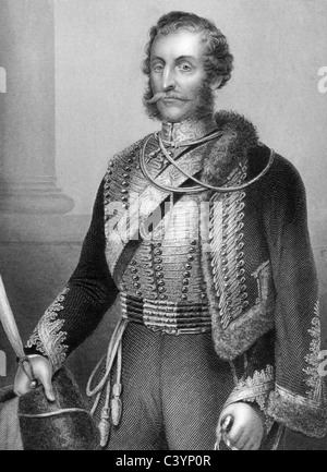 Generalleutnant James Thomas Brudenell, 7. Earl of Cardigan (1797-1868) auf Gravur von 1800 s. Offizier der britischen Armee. Stockfoto