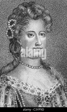 Mary II (1662 – 1694) auf Gravur von 1804. Königin Regnant von England, Schottland und Irland im Jahre 1689 – 1694. Stockfoto