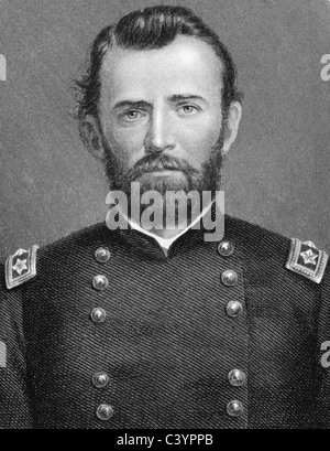 Ulysses S. Grant (1822-1885) auf Gravur von 1800 s. 18. Präsident der USA (1869-1877) und militärischer Befehlshaber. Stockfoto