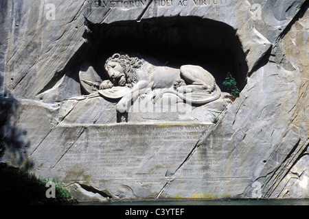 Schweiz, das Löwendenkmal, Kunststoff, Löwe, Luzern, Stockfoto