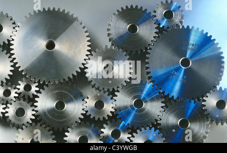 Abstracts, Zahnrad, Zahnräder, Zahnrad, Zahnräder, Zusammenarbeit, Genossenschaft, Wirtschaft, Motor, Engineering, Getriebe, Zahnräder, Industrie, Indu Stockfoto