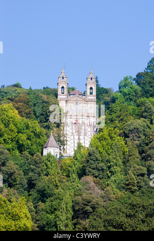 Portugal, Europa, Braga, Bom Jesus do Monte, Treppe, Tourismus, Kirche, Bäume Stockfoto
