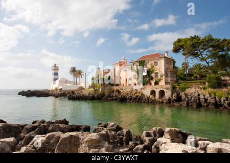 Portugal, Europa, Cascais, Santa Marta, Leuchtturm, Meer Stockfoto