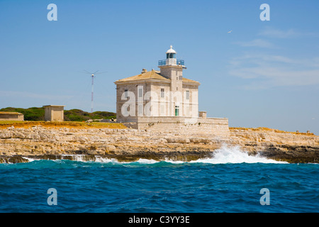 Leuchtturm am großen Brioni, Brijuni-Inseln, Veli Brijun, Istrien, Kroatien Stockfoto