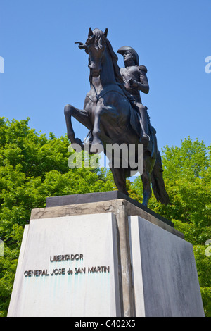 Statue von General José de San Martin in Washington, D.C. Stockfoto