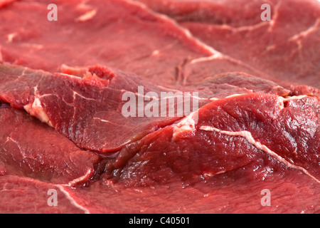 Detail, Textur der Rohes Rindfleisch Stockfoto