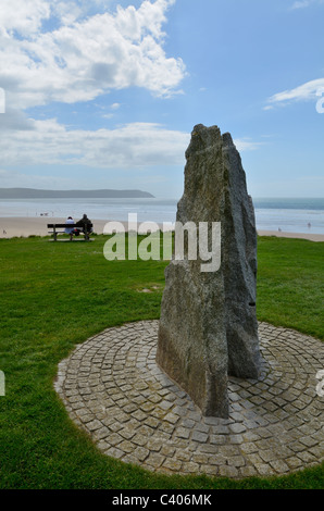 Das Woolacombe Memorial auf der Esplanade Woolacombe, Devon, England. Stockfoto