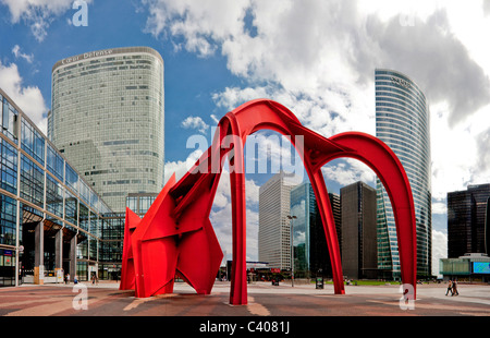 Frankreich, Europa, Paris La Defense, Kunst, Geschicklichkeit. Platzieren Sie Kunststoff, Calder, Wohnblocks, Hochhäuser, Stockfoto