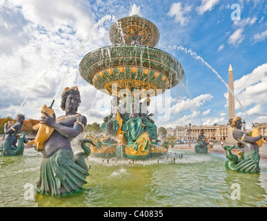 Frankreich, Europa, Paris, Place De La Concorde, Obelisk, Tourist, legen, gut, Meerjungfrau, Kunststoff Stockfoto