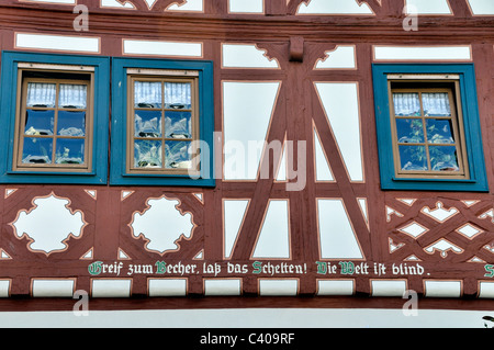 1368, alt, Bacharach, Deutschland, Europa, Fachwerk Häuser, Haus, Hause, Mittelalter, Rheintal, Rheinland-Pfalz, WELTERBESTATUS Stockfoto