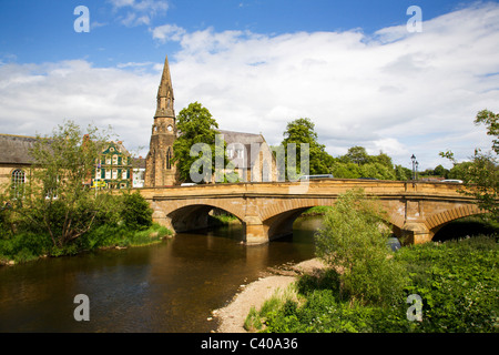 Telford-Brücke und Str. Georges Kirche Morpeth Northumberland England Stockfoto