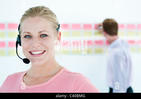 Glücklich Tele-Arbeiter Stockfoto