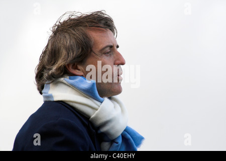 Manchester City Cup Parade Tour-Bus und Spieler, 2011 Stockfoto