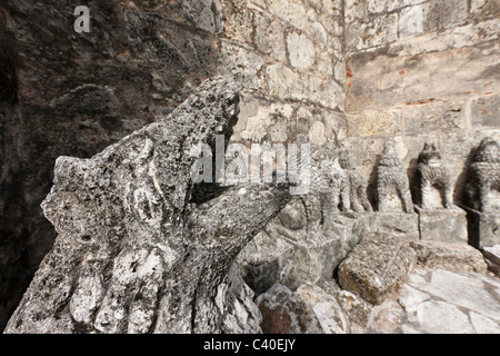 Skulpturen der Kathedrale Santa Maria la Menor, Santo Domingo, Dominikanische Republik Stockfoto