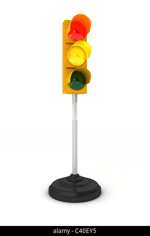 Spielzeug Ampel zeigt gelb und rot Stockfoto