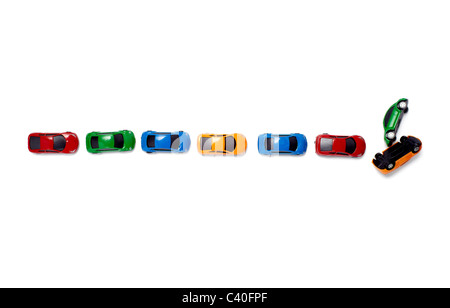 Nahaufnahme eines Spielzeugautos Stockfoto