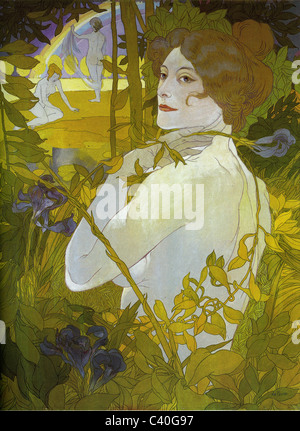 Georges de Feure (1868 – 1943) französischer Illustrator La Femme À l'Iris - 1897 Privatsammlung Stockfoto