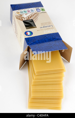 500 Gramm Box von Tesco italienische Lasagne Hartweizen Stockfoto